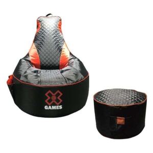 Gamer Red XXL babzsákfotel + Ajándék Puff