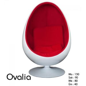 Ovalia fotel fehér piros