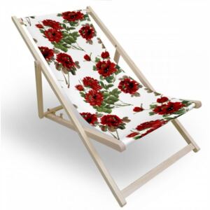 Kerti szék piros virágok