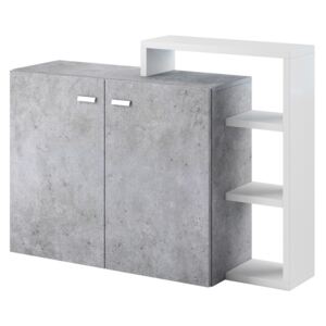 Szekrény NV146, Szín: Fehér + beton