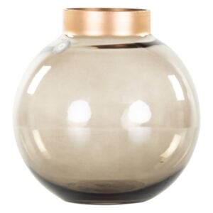 Gömb formájú váza, arany szegéllyel, 15 cm, füstbarna - LUCIOLE