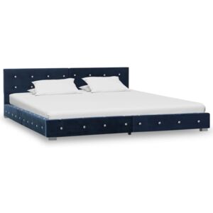 Kék bársony ágykeret 180 x 200 cm