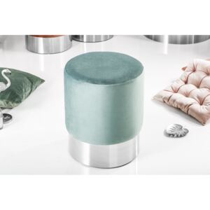 MODERN BAROCK menta és ezüst puff 35 cm