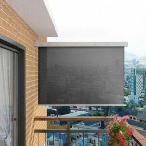 Multifunkciós szürke oldalsó napellenző erkélyre, 180 x 200 cm