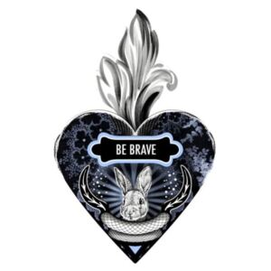 BE BRAVE 3D szív alakú dekoráció fából