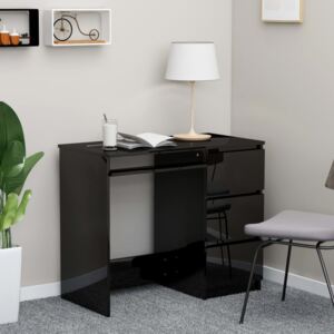 Fekete magasfényű forgácslap íróasztal 90 x 45 x 76 cm