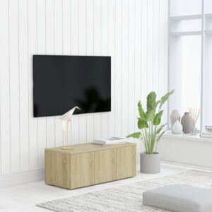Sonomatölgy színű forgácslap TV-szekrény 80 x 34 x 30 cm