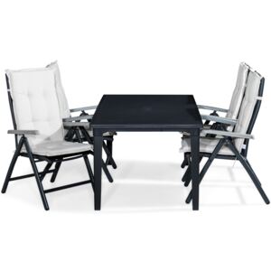 Asztal és szék garnitúra VG5281 Fekete + fehér