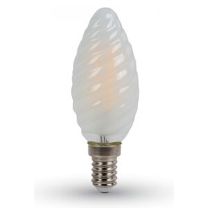 V-TAC LED izzó E14 Loft filament (4W/300°) Csavart gyertya - hideg fehér