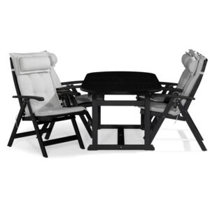 Asztal és szék garnitúra VG6064 Fekete + fehér