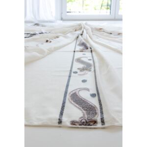 Kész luxury krém alapon csoki sárkány virág 300x260cm függöny