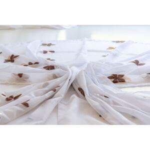 Kész luxury fehér alapon csoki virág 300x260cm függöny