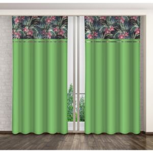 Modern kétszínű függöny virágmotívummal Hossz: 250 cm