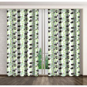 Eredeti kész függönyök panda motívummal Hossz: 250 cm