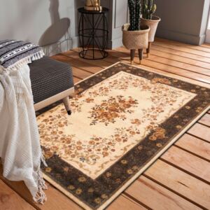 Eredeti barna-krémszínű vintage szőnyeg a nappaliba Szélesség: 80 cm | Hossz: 150 cm