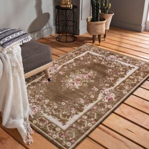 Barna szőnyeg virágmotívummal a nappaliba Szélesség: 80 cm | Hossz: 150 cm