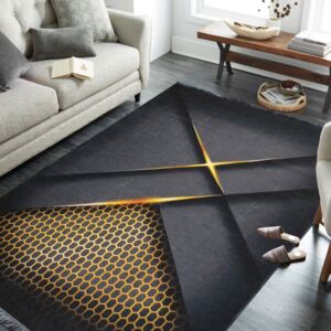 Stílusos csúszásgátló szőnyeg arany mintával Szélesség: 160 cm | Hossz: 220 cm