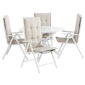 Asztal és szék garnitúra VG7461, Párna színe: Fehér