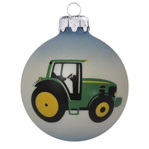 Traktor kék/fehér/kék 8cm - Karácsonyfadísz