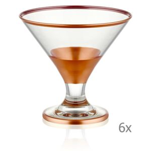 Glam Bronze 6 db-os koktélos pohár készlet, 225 ml - Mia