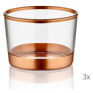 Glam Bronze 3 db-os röviditalos pohár szett, ⌀ 8 cm - Mia