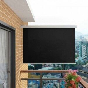 Multifunkciós fekete oldalsó napellenző erkélyre, 180 x 200 cm