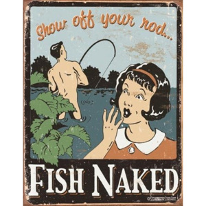 Schonberg - Fish Naked fémplakát, (31,5 x 40 cm)