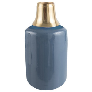 Shine kék váza aranyszínű részletekkel, magasság 28 cm - PT LIVING