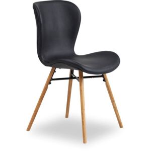 Batilda design szék, fekete textilbőr