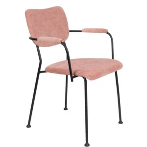 Benson karfás design szék, rózsaszín