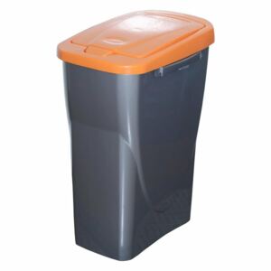 Szelektív hulladékgyűjtő kosár, 42 x 31 x 21 cm, narancssárga fedél, 15 l