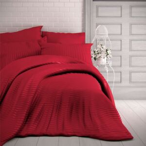 Kvalitex Stripe szatén ágynemű, piros, 140 x 200 cm, 70 x 90 cm, 140 x 200 cm, 70 x 90 cm