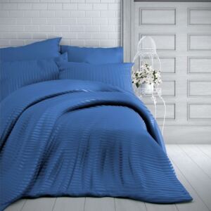 Kvalitex Stripe szatén ágynemű, kék, 140 x 220 cm, 70 x 90 cm, 140 x 220 cm, 70 x 90 cm