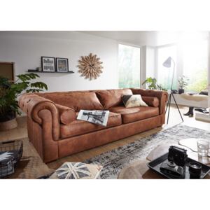 Massziv24 - PRINCE Háromszemélyes kanapé, barna