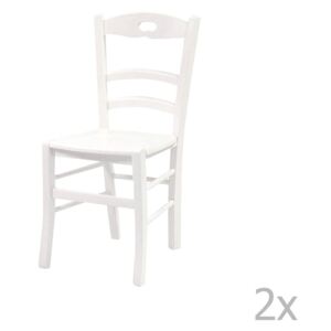 Wooden 2 db-os fehér szék szett tömör fából - Evergreen House