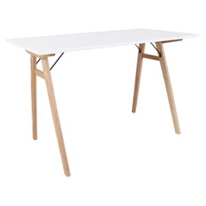 Vojens Desk fehér asztal barna lábakkal, hosszúság 120 cm - House Nordic