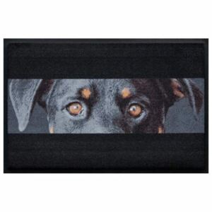 Állatos prémium lábtörlő - fekete kutya (100*70)