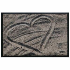 Szívmintás prémium lábtörlő - homokba rajzolt szív (100*70)