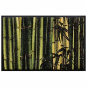 Virágok és levelek prémium lábtörlő - bambusz (100*70)