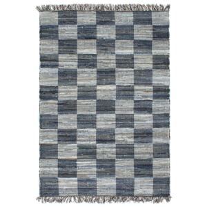 Kék, kézzel szőtt farmervászon Chindi szőnyeg 80 x 160 cm