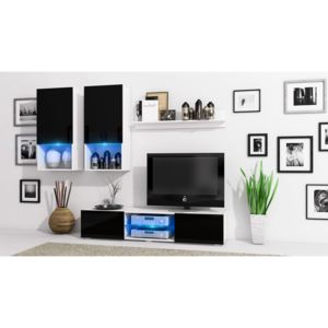 MEBLINE Living Room Set DECO White / Black Gloss
