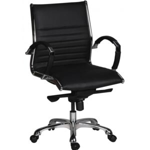 HAMBURG S bőr íróasztali szék - fekete