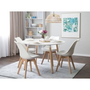 Beliani Étkezőasztal, konyhaasztal, 120 cm, fehér, BOVIO