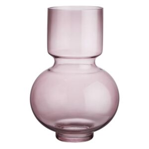 BELLA üveg váza, rózsaszín 20 cm