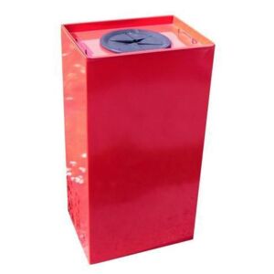 Unobox fém szemetes kosár szelektív hulladékhoz, 100 l térfogat, piros