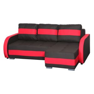 Cordoba CO03 Ággyá alakítható sarok ülőgarnitúra, erősített rugókkal Fekete - Piros