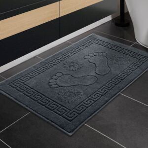 Goldea frottír fürdőszobai szőnyeg „lábnyomok” sötétszürke - 50 x 70 50 x 70 cm