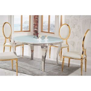 MODERN BAROCK kerek design étkezőasztal 120/140cm - fehér