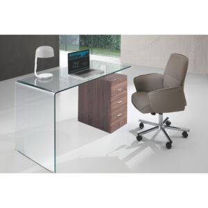 CIVITA modern üveg/dió design íróasztal