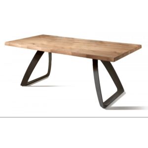 PONTE tölgyfa furnér design étkezőasztal - natur/fekete